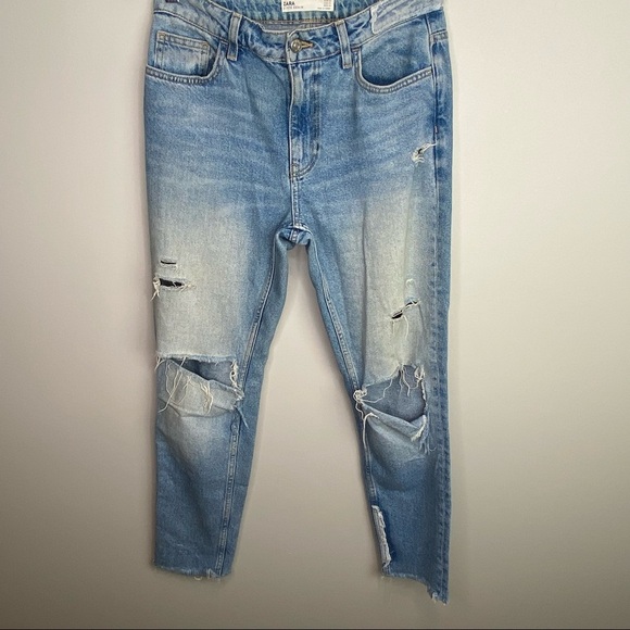 Like new Zara distressed blue jeans size 4 - Picture 1 of 11